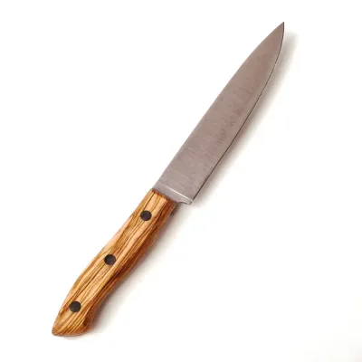 Messer mit Olivenholzgriff | Scharfe Klinge | Handgefertigt & naturbelassen