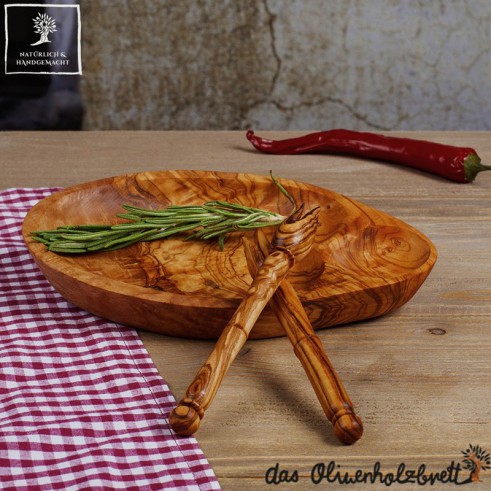 Bowl for olive fruits, olive wood