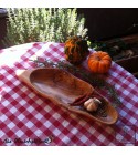 Little olive wood bowl in leaf shape