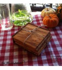 squared coaster olive wood