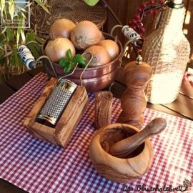 Pesto Set aus Olivenholz