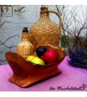 Olive wood bowl, oval form, natural edge