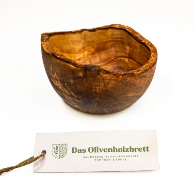 Müslischale aus Olivenholz mit Naturrand | rustikal | naturbelassen