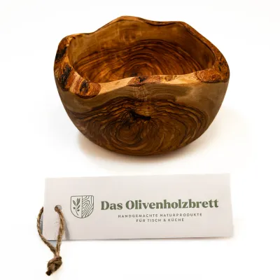 Müslischale aus Olivenholz mit Naturrand | rustikal | naturbelassen