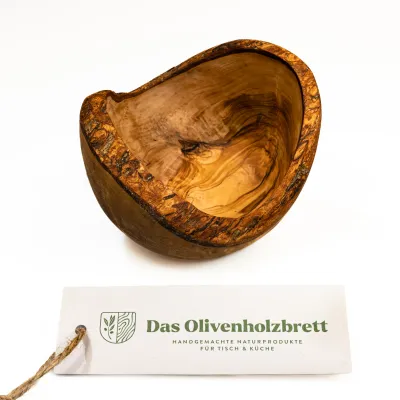 Müslischale aus Olivenholz mit Naturrand | rustikal | naturbelassen