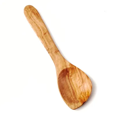 Olivenholz Kochlöffel mit Mulde & Ecke – vielseitig & robust
