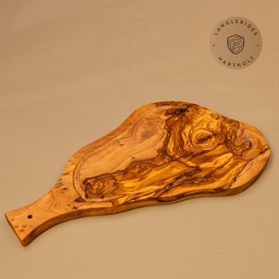 Steakbrett Olivenholz mit Saftrille & Griff | in 5 Größen erhältlich