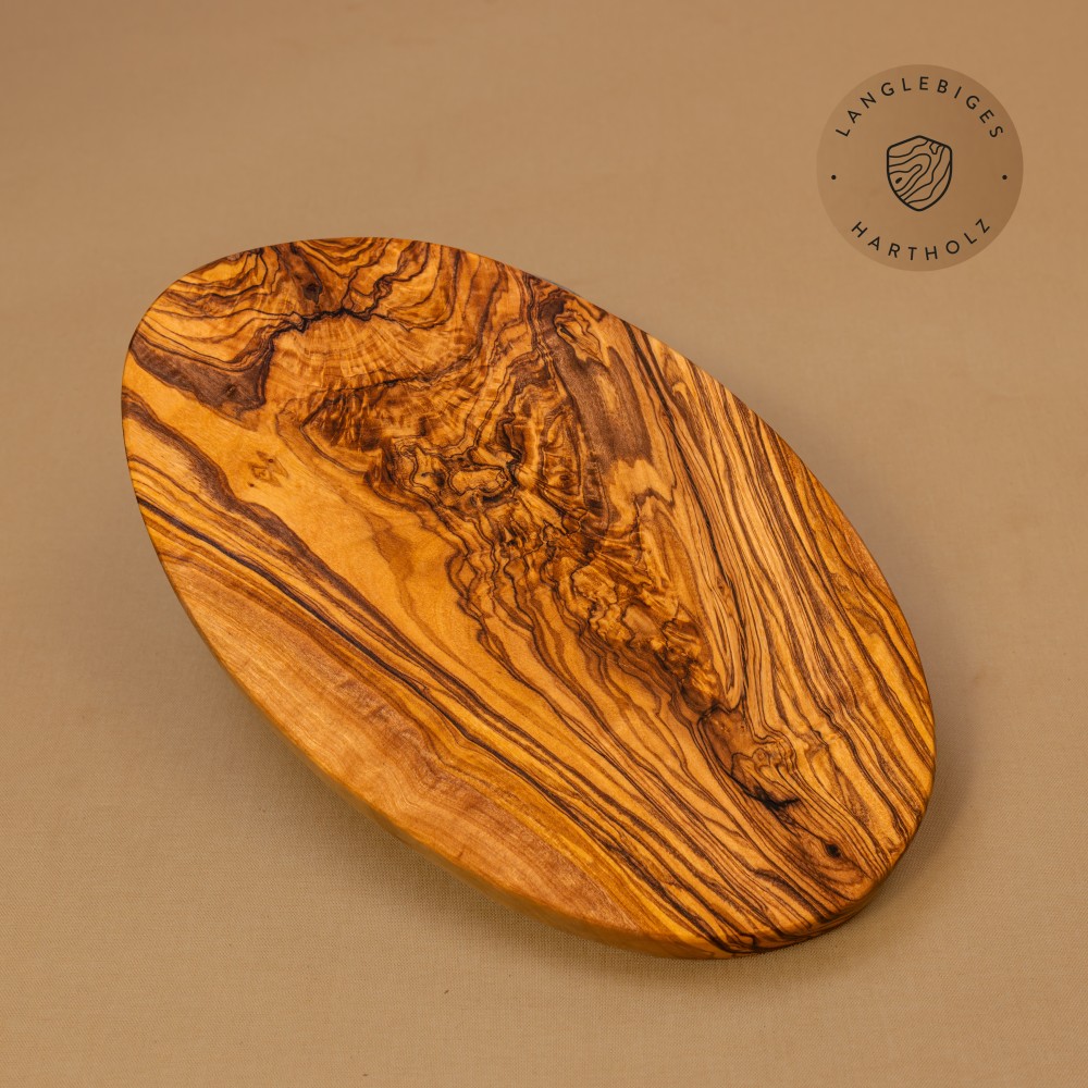 Ovales Frühstücksbrett Olivenholz | geschmeidig & handgemacht