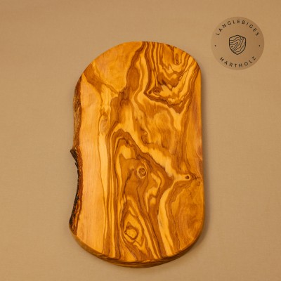 Brotzeitbrett Olivenholz | Rustikal im Naturschnitt