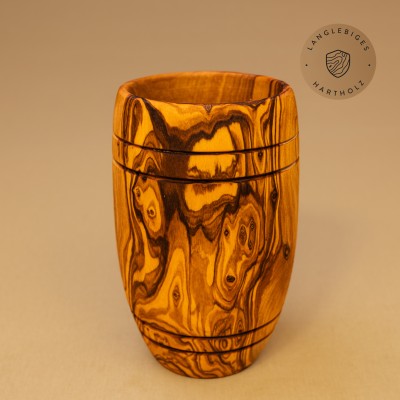 Kochlöffelhalter aus Olivenholz bauchig – elegant & naturbelassen