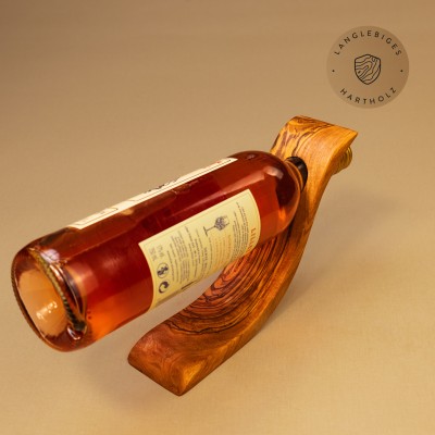Flaschenhalter aus Olivenholz, S-förmig