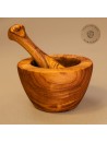 Mörser & Stößel aus Olivenholz mit glattem Rand | natürliche Eleganz