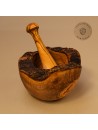 Mörser & Stößel aus Olivenholz | rustikale Naturoptik | handgemacht
