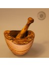Mörser & Stößel aus Olivenholz | rustikale Naturoptik | handgemacht