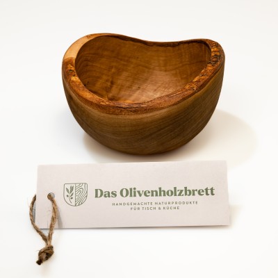 Müslischale aus Olivenholz mit Naturrand | rustikal | naturbelassen