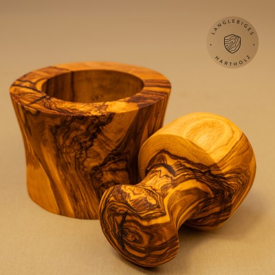 Mörser mit Stößel in moderner Form | handgefertigte Unikate in 10 & 12 cm