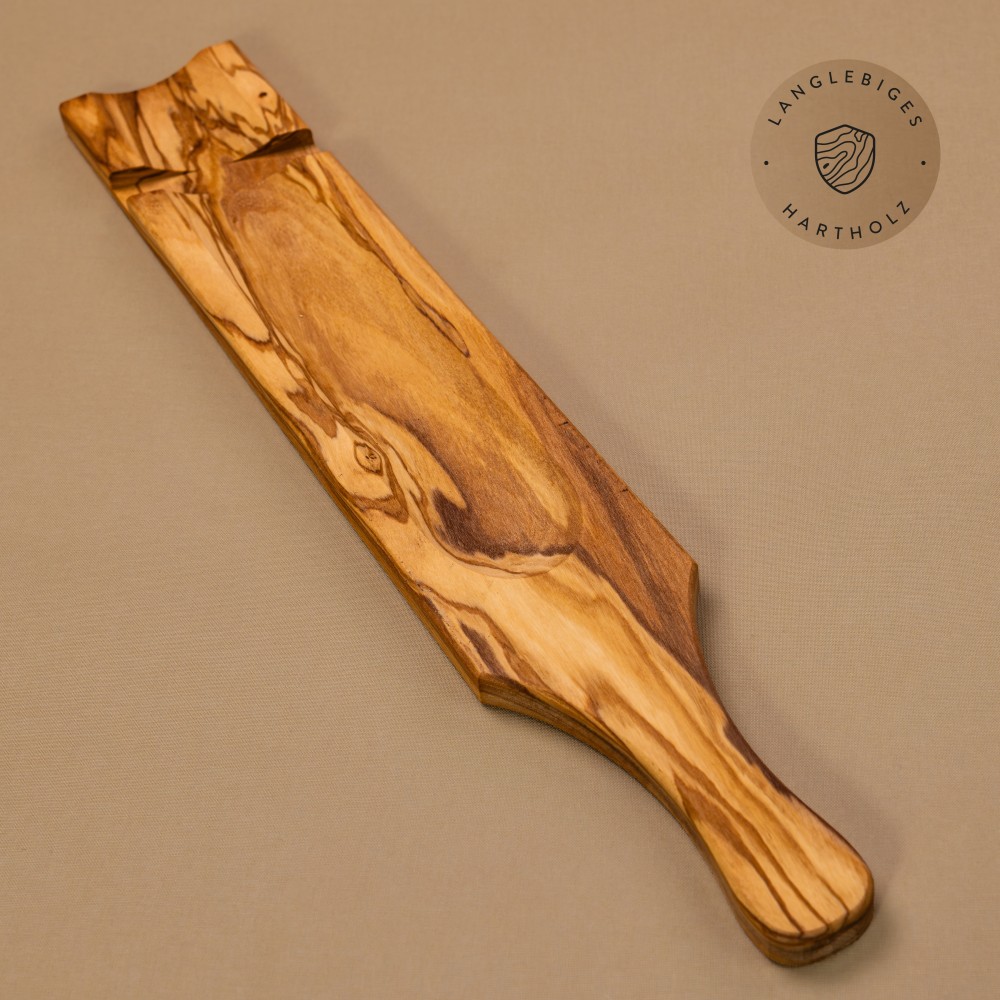 Langes Servierbrett aus Olivenholz | mit/ohne Salamimesser