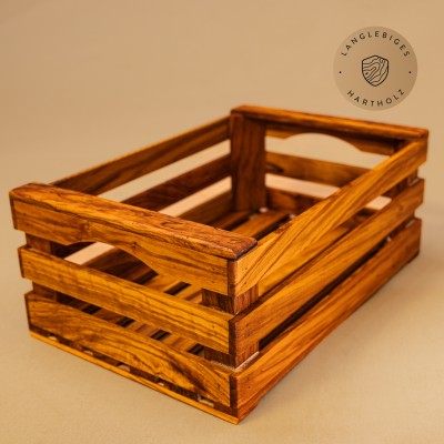 Obstkiste aus Olivenholz | Lebensmittelecht & vielseitig nutzbar