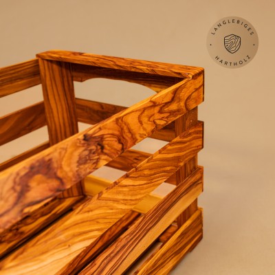 Obstkiste aus Olivenholz | Lebensmittelecht & vielseitig nutzbar