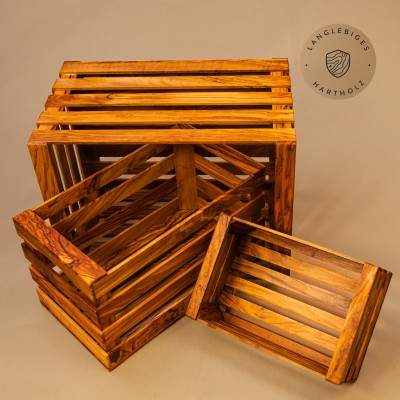 Obstkiste aus Olivenholz | Lebensmittelecht & vielseitig nutzbar