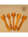 5er Set Küchenhelfer aus Olivenholz ab 25cm Länge