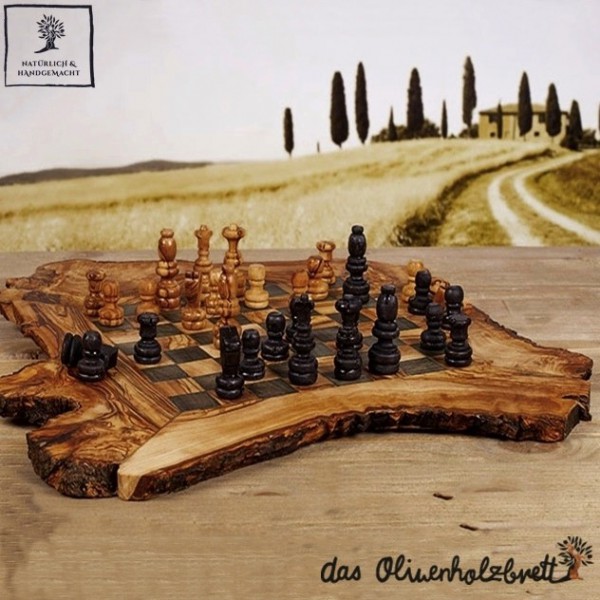 Schachspiel Albatros aus Olivenholz TOWER Dame Neu Schach Holz 3 in1 29*29CM 