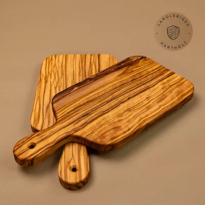 2er-Set Servierbretter Olivenholz mit Griff | zeitlose Klassiker
