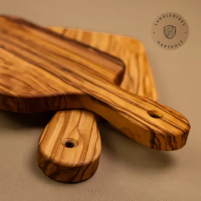 2er-Set Servierbretter Olivenholz mit Griff | zeitlose Klassiker