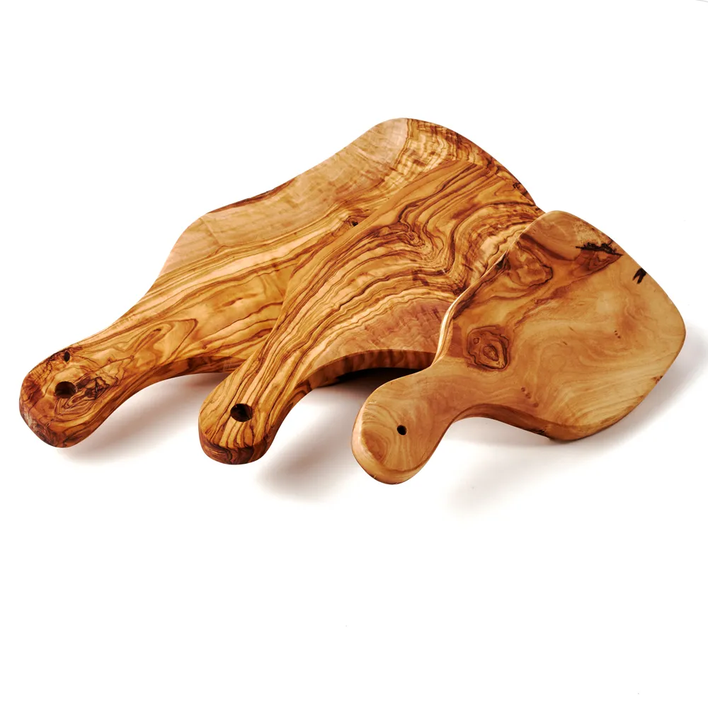 3er-Set Olivenholzbretter mit Griff | Handarbeit vom Alpenrand