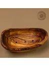 Seifenschälchen aus Olivenholz mit Löchern | oval | naturbelassener Rand