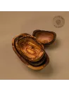 Olivenholz Schale klein länglich mit Naturrand | naturbelassen | 8 – 18 cm