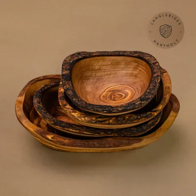 Olivenholz Schale klein länglich mit Naturrand | naturbelassen | 8 – 18 cm