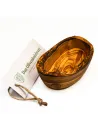Olivenholz Schale klein länglich mit Naturrand | naturbelassen | 8 – 18 cm