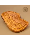 3er-Set Servierbrett aus Olivenholz mit Saftrille | rustikale Naturform 