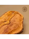 3er-Set Servierbrett aus Olivenholz mit Saftrille | rustikale Naturform 