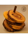 Untersetzer aus Olivenholz mit Naturrand | Baumscheibe | rustikal | 6 Stck.