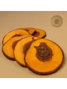Untersetzer aus Olivenholz mit Naturrand | 6er Set | Baumscheiben Unikate