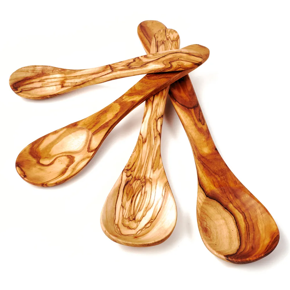 4er-Set Löffel aus Olivenholz | 20 - 35 cm | vielseitig für Tisch & Küche