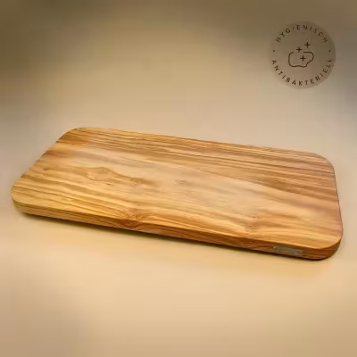 2er-Set Olivenholz Schneidebrett massiv | rechteckig mit gerundeten Ecken
