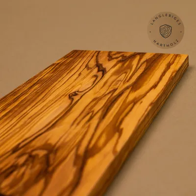 Klassisches Frühstücksbrett aus Olivenholz | Handarbeit vom Alpenrand
