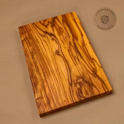 Klassisches Frühstücksbrett aus Olivenholz | Handarbeit vom Alpenrand