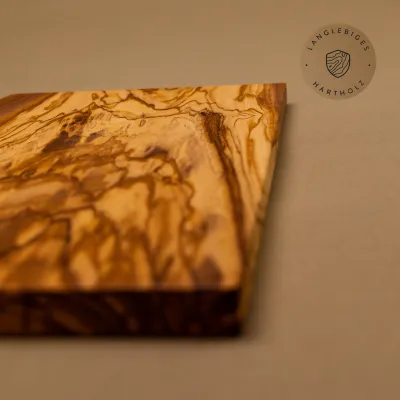 Klassisches Frühstücksbrett aus Olivenholz | Handarbeit vom Alpenrand