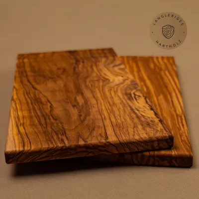 Klassisches Frühstücksbrett aus Olivenholz | Handarbeit vom Alpenrand