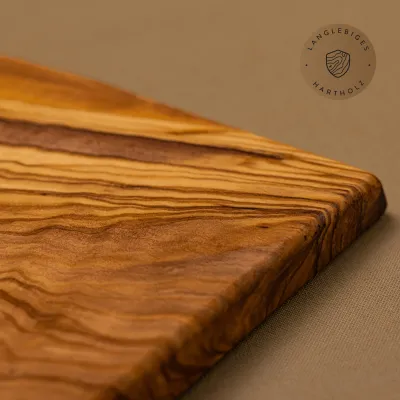 Klassisches Frühstücksbrett aus Olivenholz | Handarbeit vom Alpenrand