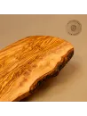 Servierbrett aus Olivenholz | Naturschnitt mit Griff & Rinde