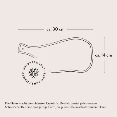 Servierbrett aus Olivenholz | Naturschnitt mit Griff & Rinde