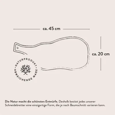 Servierbrett aus Olivenholz | Naturschnitt mit Griff & Rinde