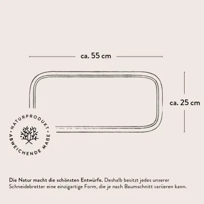 Servierbrett Olivenholz | Naturform mit Saftrille