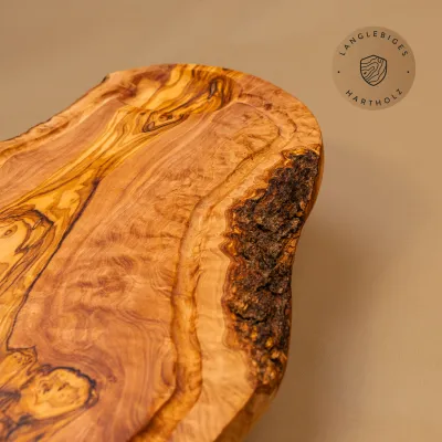 Servierbrett Olivenholz | Naturform mit Saftrille
