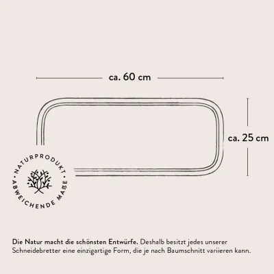 Servierbrett Olivenholz | Naturform mit Saftrille